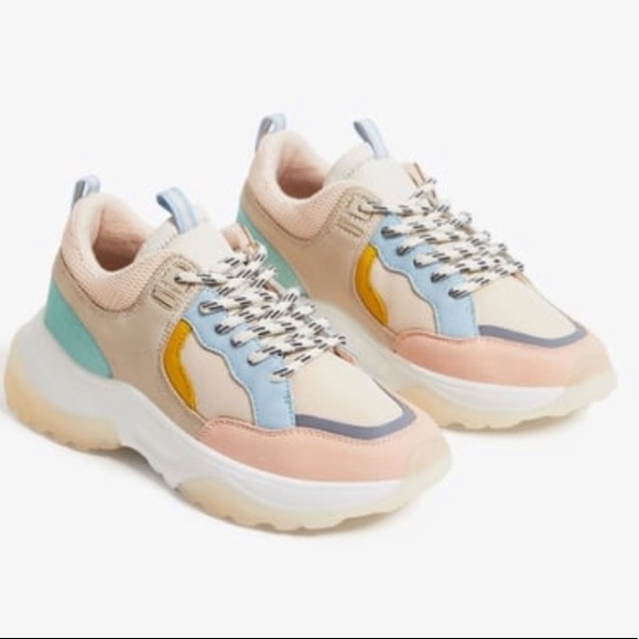 Zara | Shoes | Zara Chunky Pastel Contrasting Sneakers | Poshmark